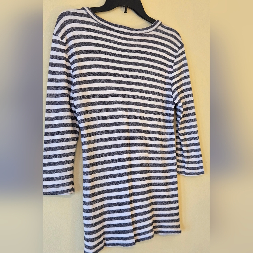 Michael Stars For Anthropologie Striped Top 3/4 Sleeve M/L